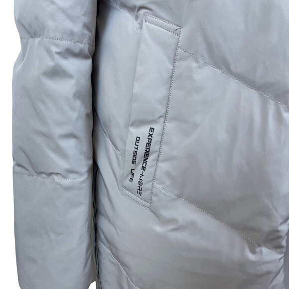 Bosideng Women's Gray Hooded Puffer Coat Long Length Winter Outerwear Sz 2 - Picture 7 of 12